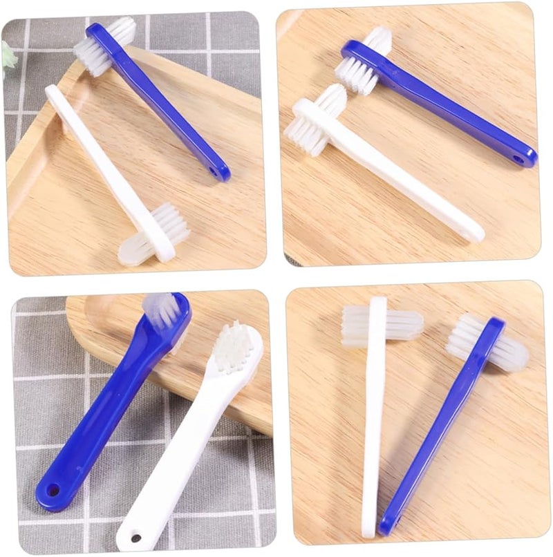 4 حزمة فرشاة تنظيف طقم الأسنان برأس مزدوج، مجموعة سفر محمولة، تصميم مريح خفيف الوزن - Image 5