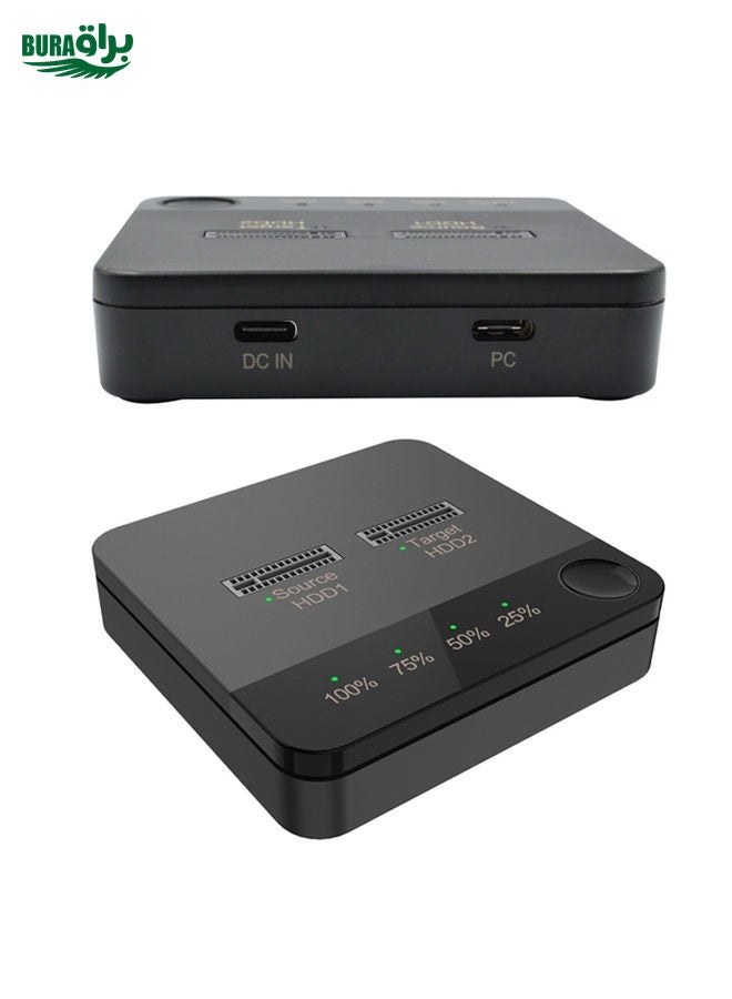 BURAQ M.2 SATA Hard Disk Duplicator Solid State Drive SSD Mobile Hard Drive Enclosure(Black)  - Image 2