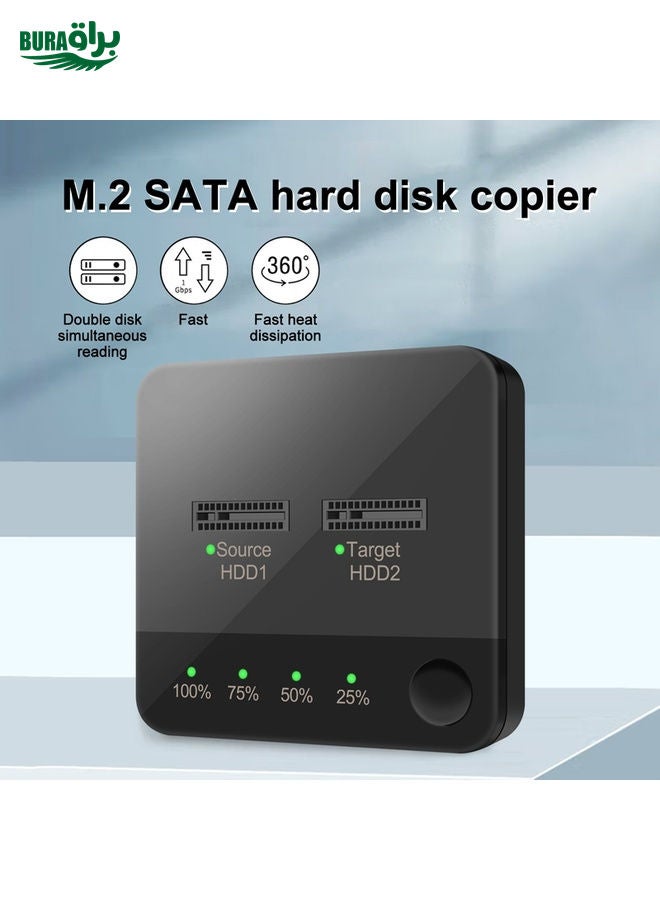 BURAQ M.2 SATA Hard Disk Duplicator Solid State Drive SSD Mobile Hard Drive Enclosure(Black)  - Image 3