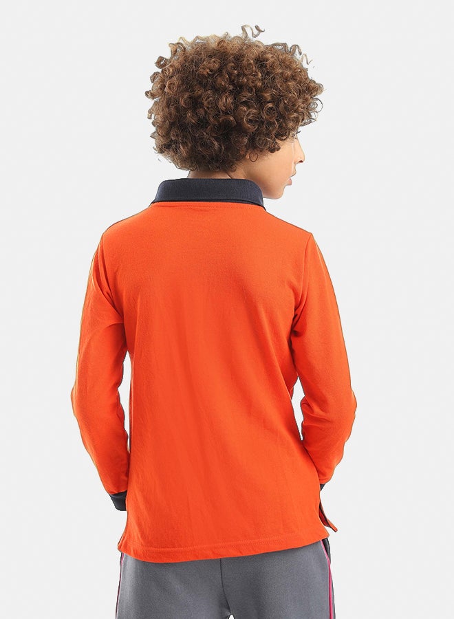 Red Circle Long sleeve polo t-shirt Kids Unisex - Image 5