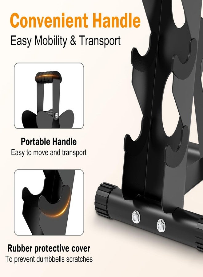 AmazeFan 3 Tier Dumbbell Rack Stand Only, A-Frame Design Weight Rack with Handle, Weights Metal Strength Training Dumbbells Storage Rack for Child Women Home Gym Exercise(Dumbells not Included) - Image 3