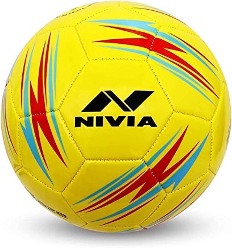 Nivia Blaze Machine Stitched Football, Rubber,(Size 5, Yellow) - Image 1