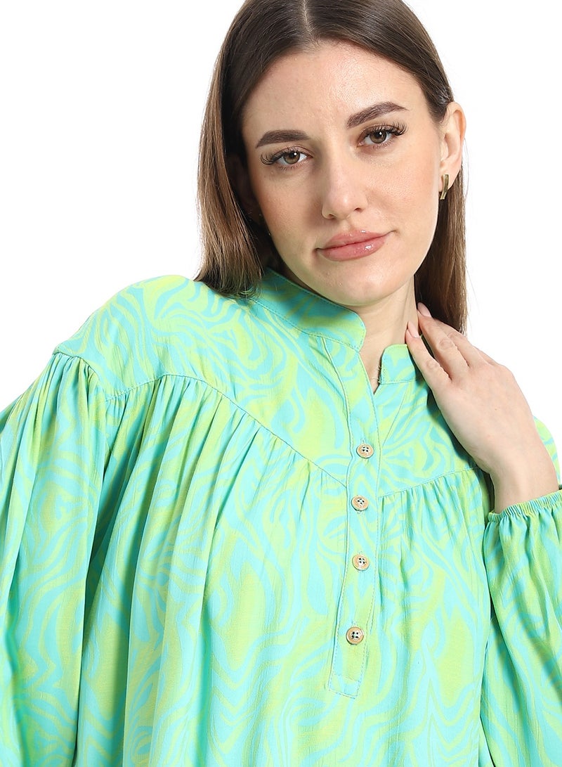 Coctail 5639-satin blouse-light green - Image 4