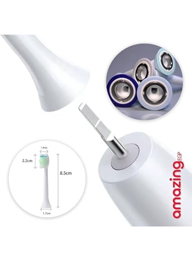 amazing.EGP THE PACK | Replacement Toothbrush Heads compatible with Philips Sonicare | 4-Pack Value Set, Medium-Soft Bristles, Push-On Fit, 6.9 cm Head Length, HX6064 Format - White - Image 4