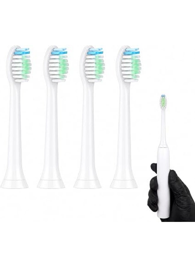 amazing.EGP THE PACK | Replacement Toothbrush Heads compatible with Philips Sonicare | 4-Pack Value Set, Medium-Soft Bristles, Push-On Fit, 6.9 cm Head Length, HX6064 Format - White - Image 1