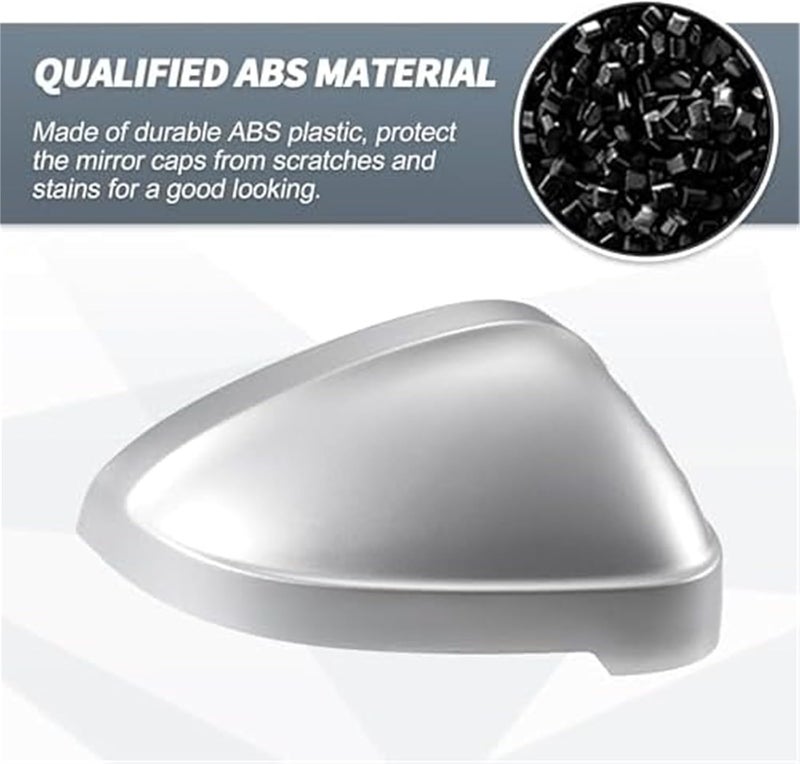 QASULER Chrome Plated Mirror Cover Caps for A4 A5 S4 S5 RS5 - Image 3