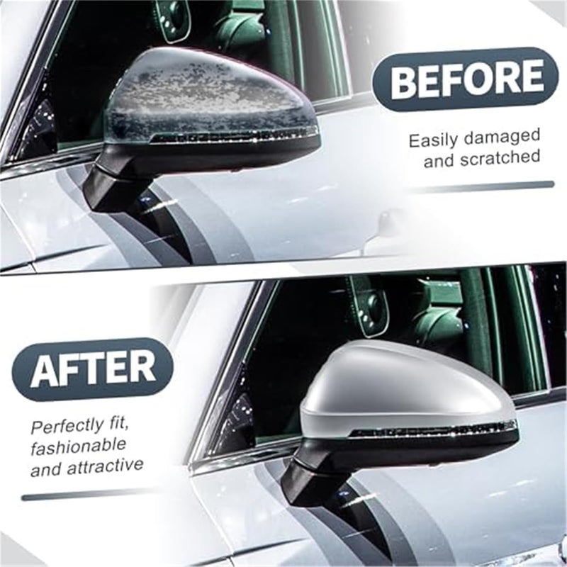 QASULER Chrome Plated Mirror Cover Caps for A4 A5 S4 S5 RS5 - Image 4