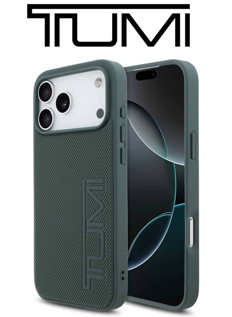 CG MOBILE Leather iPhone 17 Pro Max case. Strong shockproof to protect your phone phone case. Velvet-lined iPhone 17 Pro Max case. Elegant French-designed iphone 17 pro max back cover certified in partnership with TUMI and CG MOBILE. Dark Green - Image 2