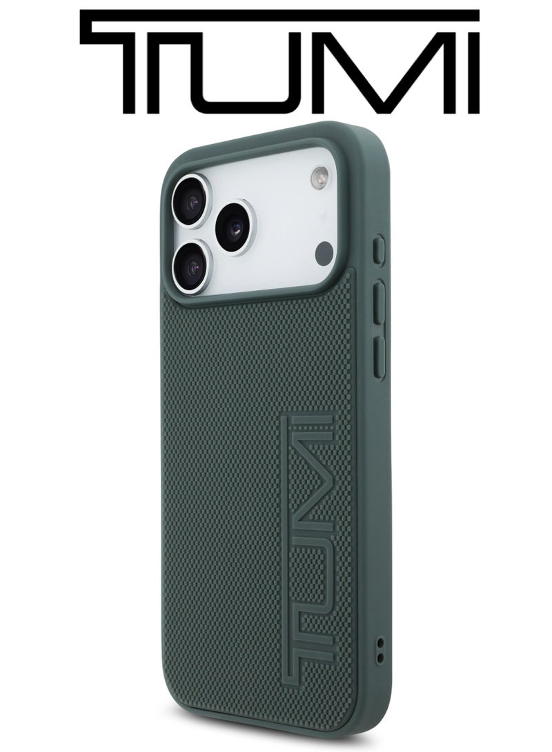 CG MOBILE Leather iPhone 17 Pro Max case. Strong shockproof to protect your phone phone case. Velvet-lined iPhone 17 Pro Max case. Elegant French-designed iphone 17 pro max back cover certified in partnership with TUMI and CG MOBILE. Dark Green - Image 5