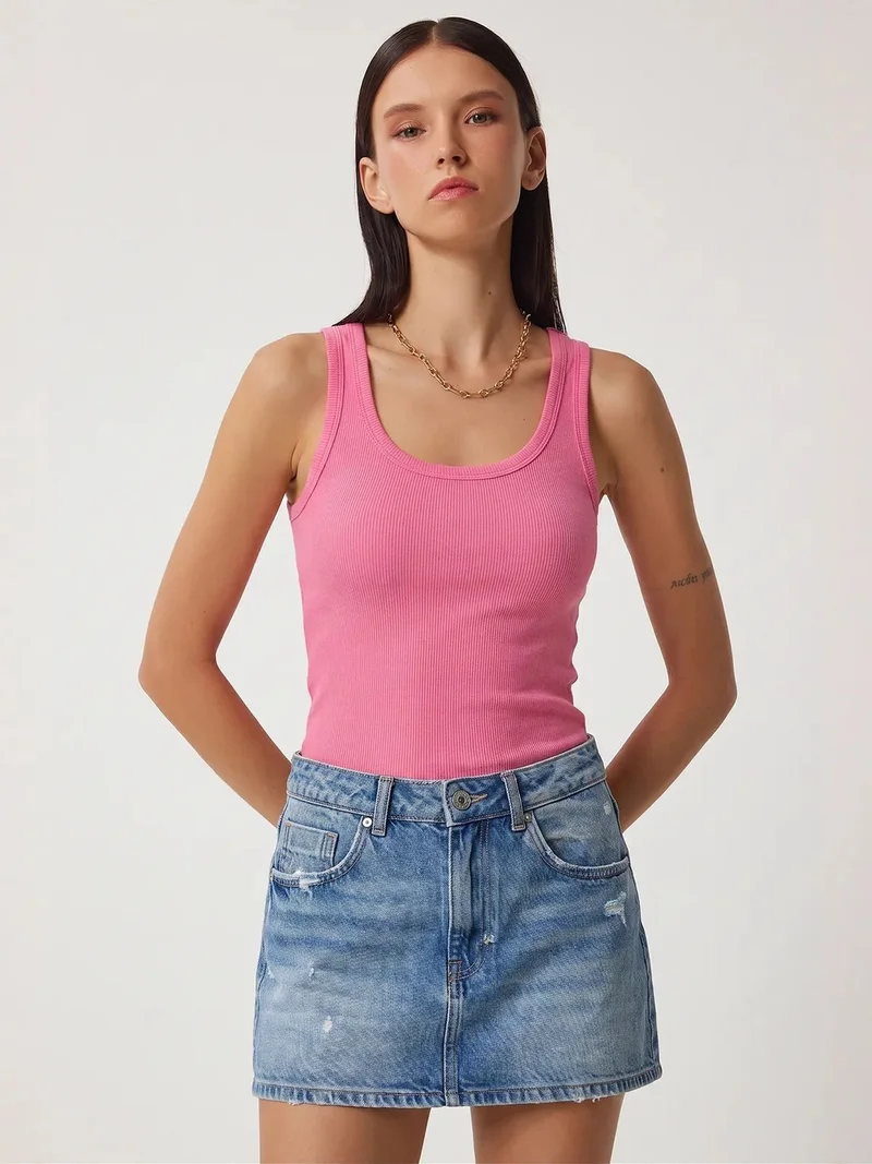 هابينس اسطنبول ISTANBUL Fitted U Collar Knitted 2- Pack Tank Top