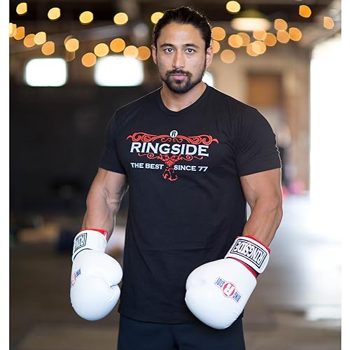 Ringside قفازات تدريب الملاكمة الاحترافية من رينغسايد، كيك بوكسينغ، موياي تاي، جل، للملاكمة، صغيرة/متوسطة، سوداء/وردية - Image 5