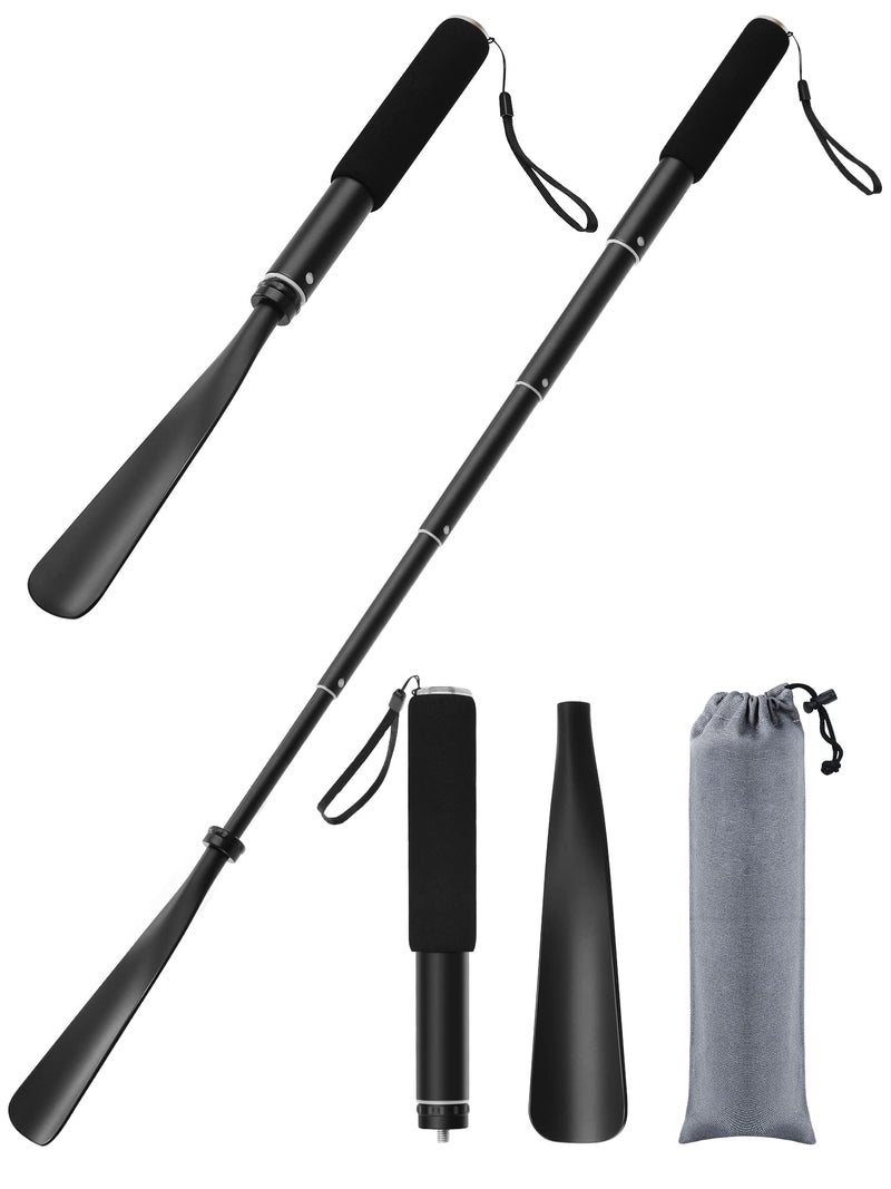 TriPro Shoe Horn Long Handle -15"-37" Telescopic Metal Shoe Horn Adjustable Length, Aluminum Alloy, Portable Long Handled Shoe Horn, Shoe Horn Long Handle For Seniors Men Women Kids - Image 1