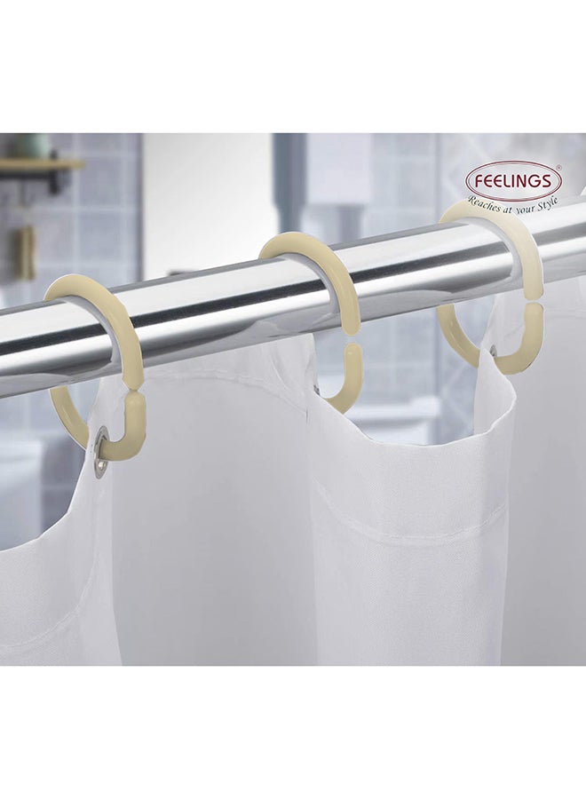 Feelings Feelings Bath Shower Curtain Ring Sand Beige 12Pcs  - Image 3