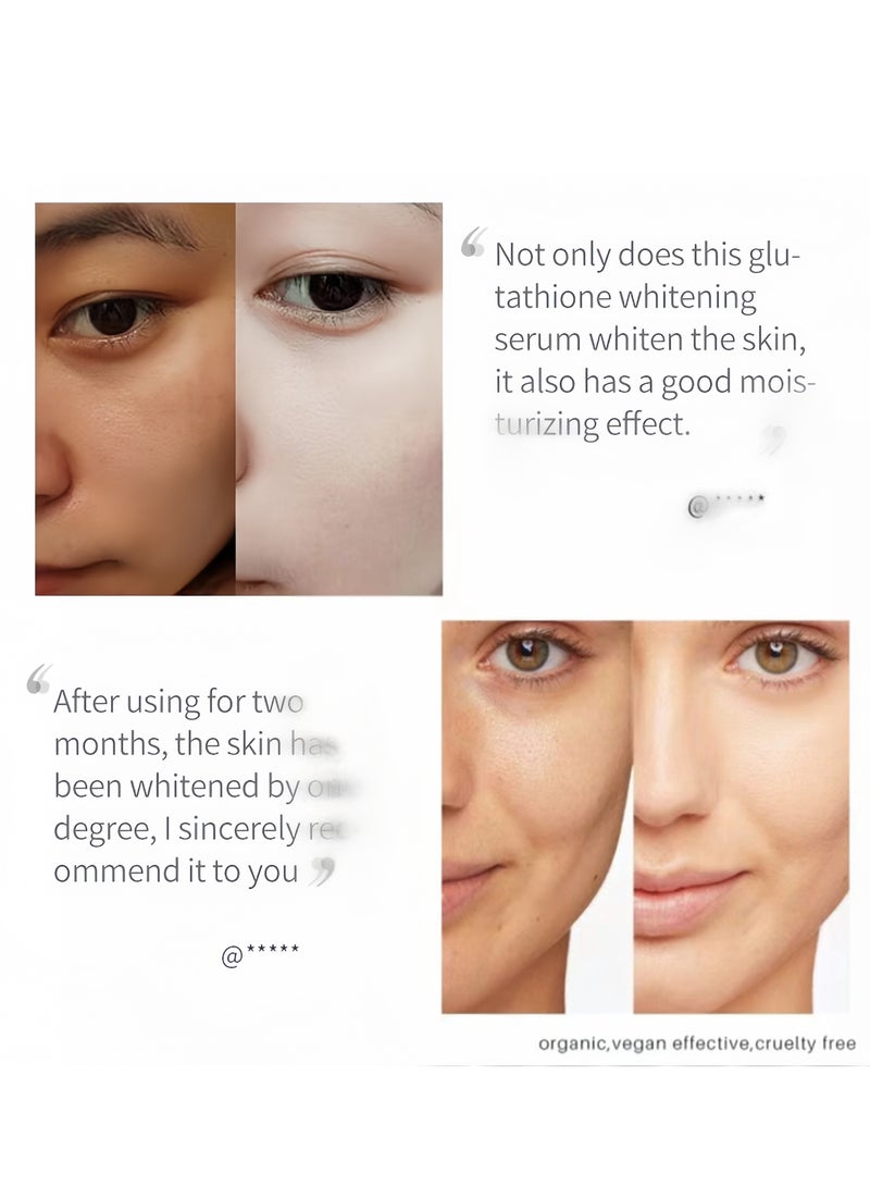 Lanthome Glutathione Serum, Glutathione White Serum, Enriched with Glutathione Vitamin C& Kojic Acid, Hydrating Moisturizing Brightening Skin Reduces Fine Lines & Wrinkles, Dark Spot Remover Face Serum - Image 2