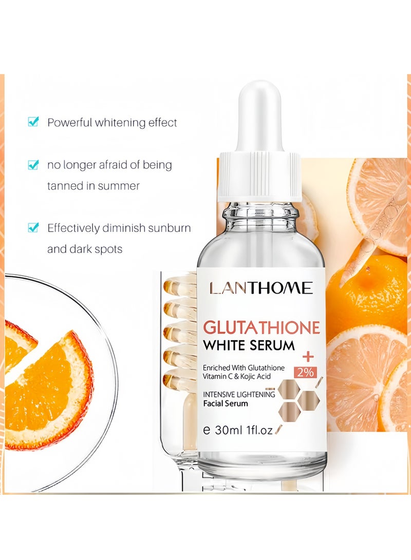 Lanthome Glutathione Serum, Glutathione White Serum, Enriched with Glutathione Vitamin C& Kojic Acid, Hydrating Moisturizing Brightening Skin Reduces Fine Lines & Wrinkles, Dark Spot Remover Face Serum - Image 4