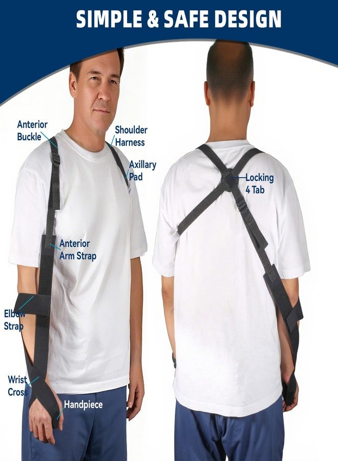 حمالة ذراع Cnosky 5702957، حزام كتف قابل للتعديل مع قفل 4-Lab، نسيج يسمح بالتهوية لراحة طوال اليوم، أسود (كبير: الطول 5'10"-6'4"، الوزن 180-235 رطل) - Image 3