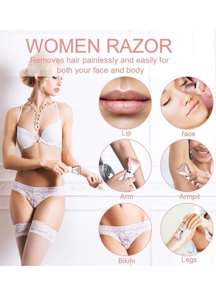 Ru syanl Electric Epilator for Women Painless 2-in-1 Women Shaver Hair Remover for Face, Legs and Underarm Portable Waterproof Bikini Trimmer Wet and Dry Cordless Lady Hair Removal  - Image 2