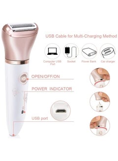 Ru syanl Electric Epilator for Women Painless 2-in-1 Women Shaver Hair Remover for Face, Legs and Underarm Portable Waterproof Bikini Trimmer Wet and Dry Cordless Lady Hair Removal  - Image 4