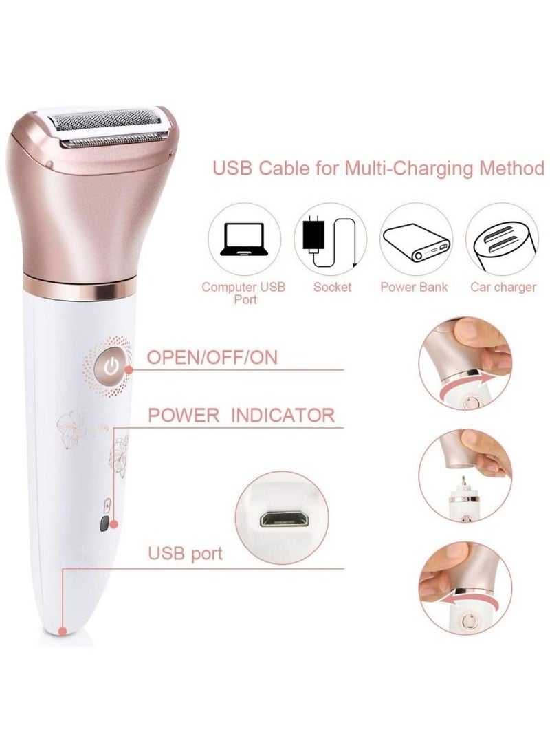 Ru syanl Electric Epilator for Women Painless 2-in-1 Women Shaver Hair Remover for Face, Legs and Underarm Portable Waterproof Bikini Trimmer Wet and Dry Cordless Lady Hair Removal  - Image 4