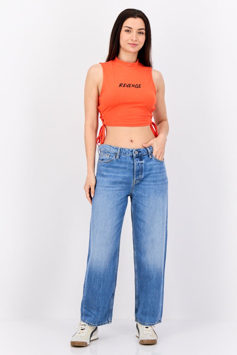 ESPRIT جينز نسائي فضفاض مغسول غير قابل للتمدد بتصميم ريترو، أزرق - Image 2