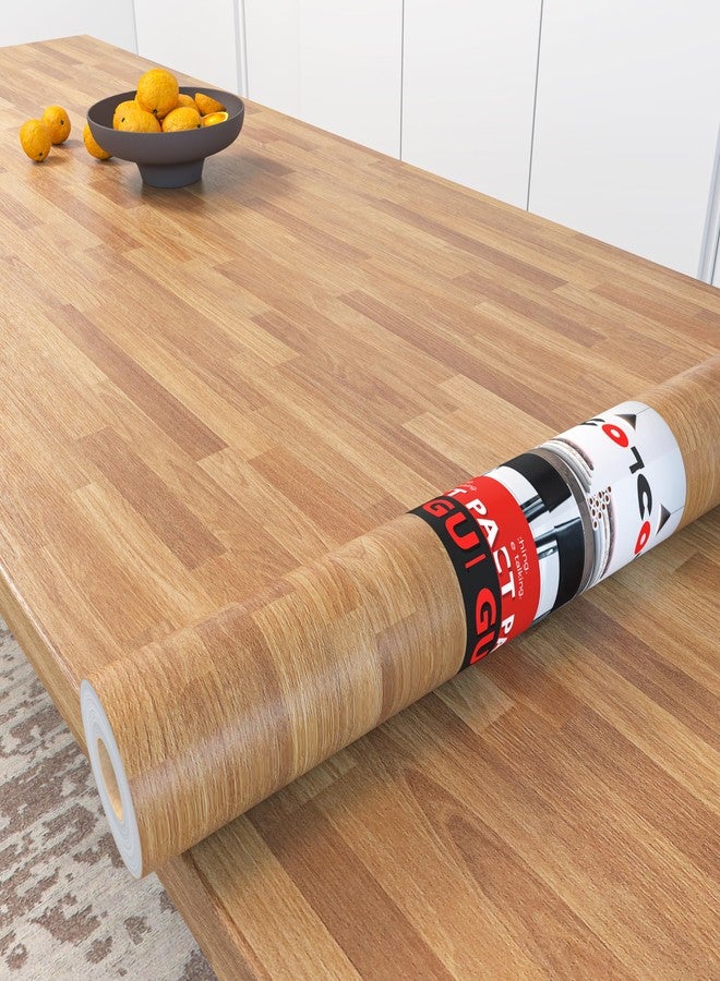 Decotalk Butcher Block Contact Paper for Countertops 17.7"x120" Butcher Block Wood Contact Paper Peel and Stick Shiplap Wood Grain Contact Paper Butcher Block Wallpaper Countertop Contact Paper Wood - Image 1