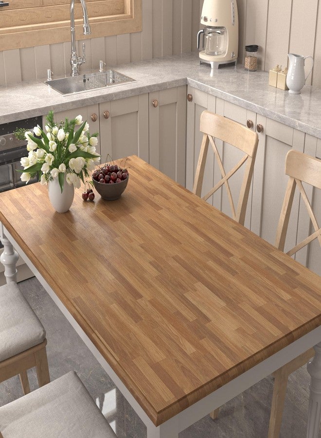Decotalk Butcher Block Contact Paper for Countertops 17.7"x120" Butcher Block Wood Contact Paper Peel and Stick Shiplap Wood Grain Contact Paper Butcher Block Wallpaper Countertop Contact Paper Wood - Image 2
