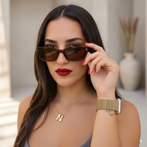 ZENOTTIC Cat Eye Sunglasses for Women Polarized UV400 Protection, Narrow Retro Sun Glasses for Small Face Trendy Shades Tortoise - Image 2