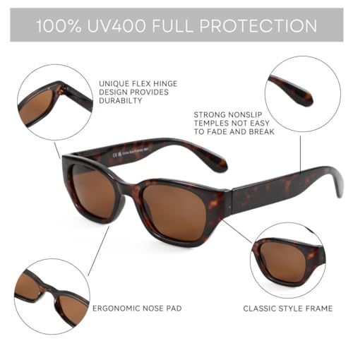 ZENOTTIC Cat Eye Sunglasses for Women Polarized UV400 Protection, Narrow Retro Sun Glasses for Small Face Trendy Shades Tortoise - Image 5