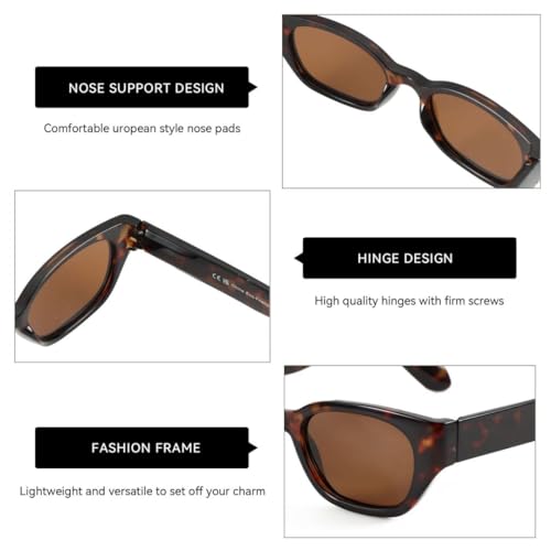 ZENOTTIC Cat Eye Sunglasses for Women Polarized UV400 Protection, Narrow Retro Sun Glasses for Small Face Trendy Shades Tortoise - Image 4