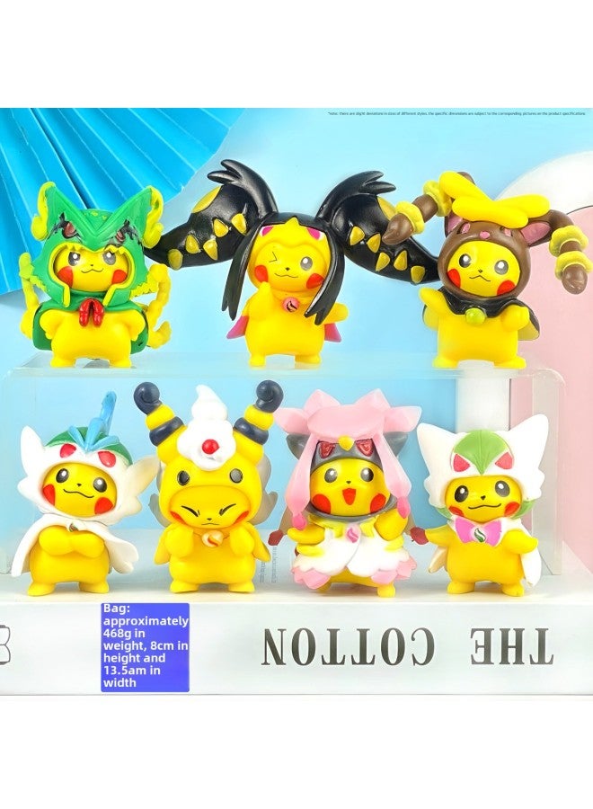 Baokemeng Hand-made Blind Box Pikachu Crayon Small Melody Kulomi Ruby Strawberry Bear Toy Ornaments-Color:Cross-dressing Pikachu 3rd Generation - Bagged (whole Set Price)  - Image 1