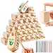 Blueweenly 24 Pcs Hanukkah Wooden Dreidels with 12 Colorful Markers 35inch Blank Wooden Dreidels Hanukkah Unfinished Chanukah Dreidels for Hanukkah Party DIY Projects Crafts Family Fun Supplies - Image 2