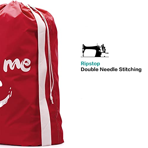 HOMEST 2 Pack XL Wash Me Travel Laundry Bag with Strap, Dirty Garments Organizer, Large Enough to Hold 4 Loads of Clothes, Easy Fit a Hamper or Clothing Basket, Black and Red - Image 4