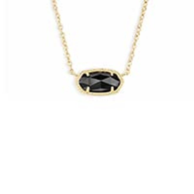 Kendra Scott Elisa Pendant Necklace for Women, Fashion Jewelry, 14k Gold-Plated - Gold - Black