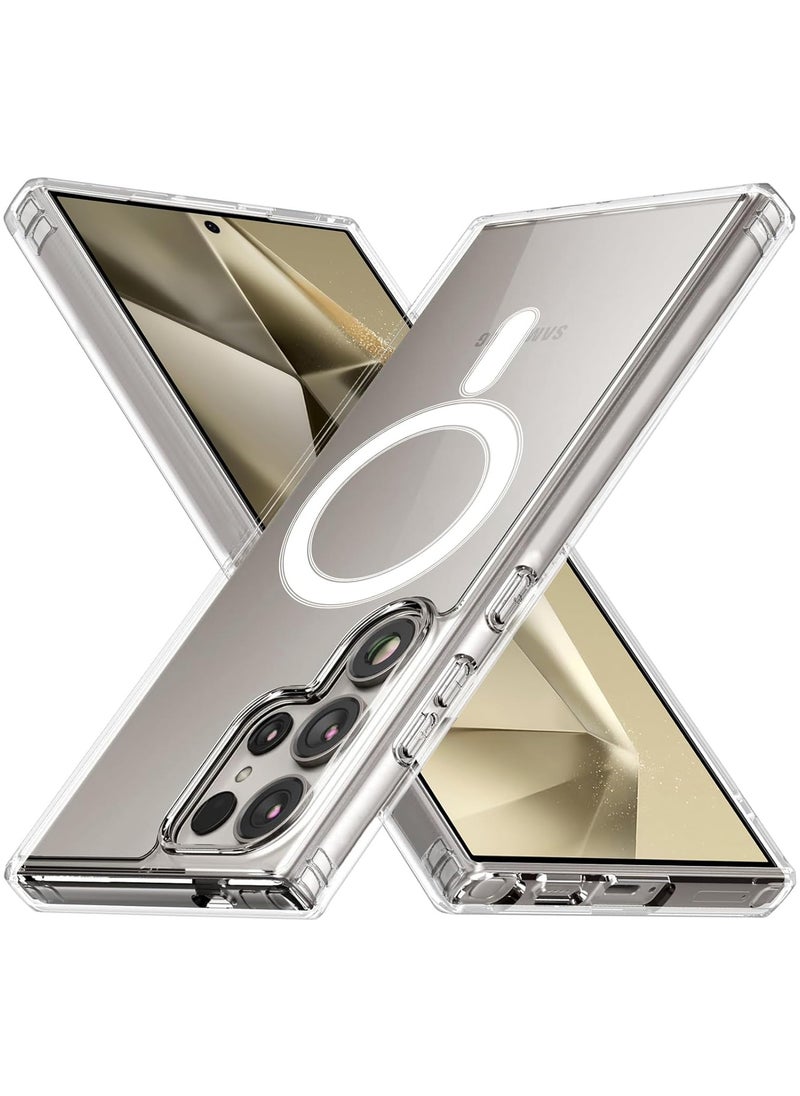 YoYoTech Samsung S24 Ultra Magsafe Case 2024 [Upgraded Build in N52 Magnets] Slim Thin Magnetic Cover Anti Yellowing Anti Scratch Hard Back Crystal Clear  - Image 1