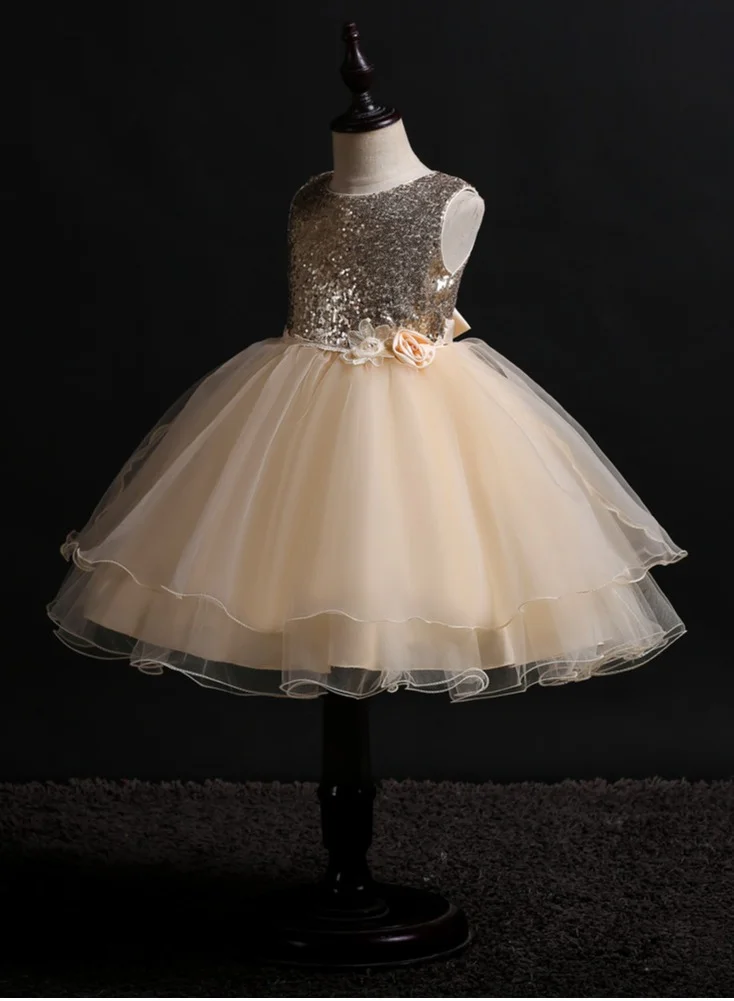 D'Daniela Sequin Bodice Tulle Dress