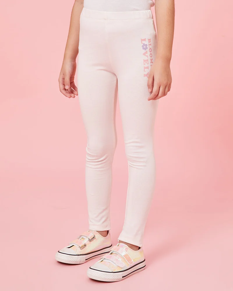 ردتاغ Girls Pink Ice- Placement Print Leggings