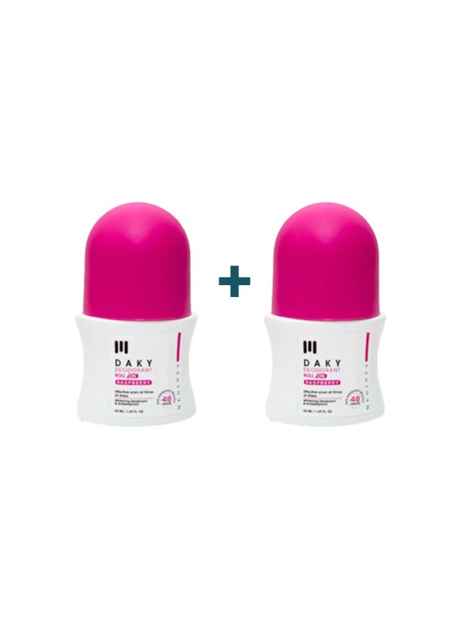 داكي رول اون مزيل عرق توت بينك 50 مل 1+1