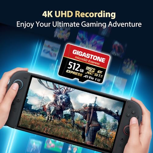 Gigastone 【Designed for Switch 2】 GIGASTONE 512GB microSD Express, R/W 880/650MB/s Compatible with Nintendo-Switch 2, SD 7.1, Professional Camera, A1 V30, with SD Adapter and USB C Card Reader - Image 4