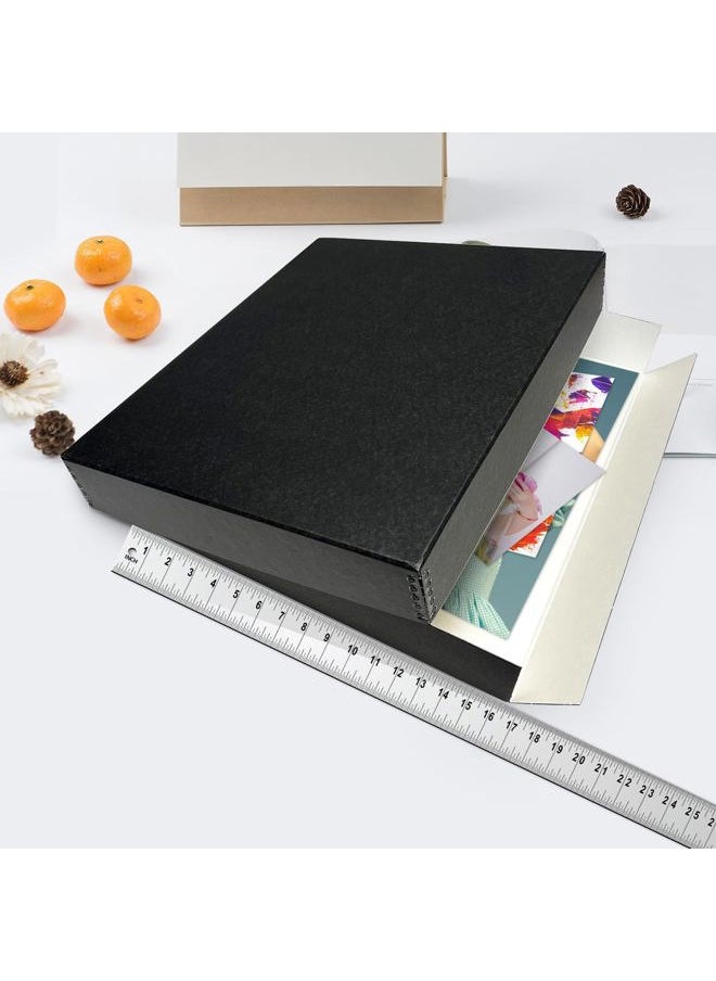 Lineco Museum Archival Storage Box, 16.75x20.75x3 in. Drop Front Design. Acid-Free with Metal Edge. Organize Photos, Pictures, Prints, Documents, Crafts, DIY. Black, 1 Pack  - Image 3