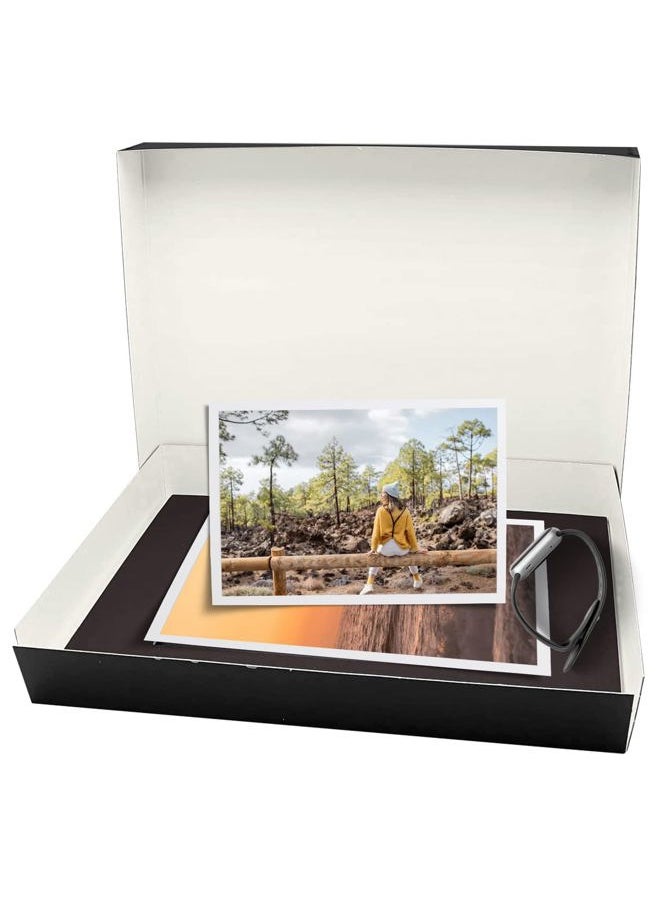 Lineco Museum Archival Storage Box, 16.75x20.75x3 in. Drop Front Design. Acid-Free with Metal Edge. Organize Photos, Pictures, Prints, Documents, Crafts, DIY. Black, 1 Pack  - Image 5