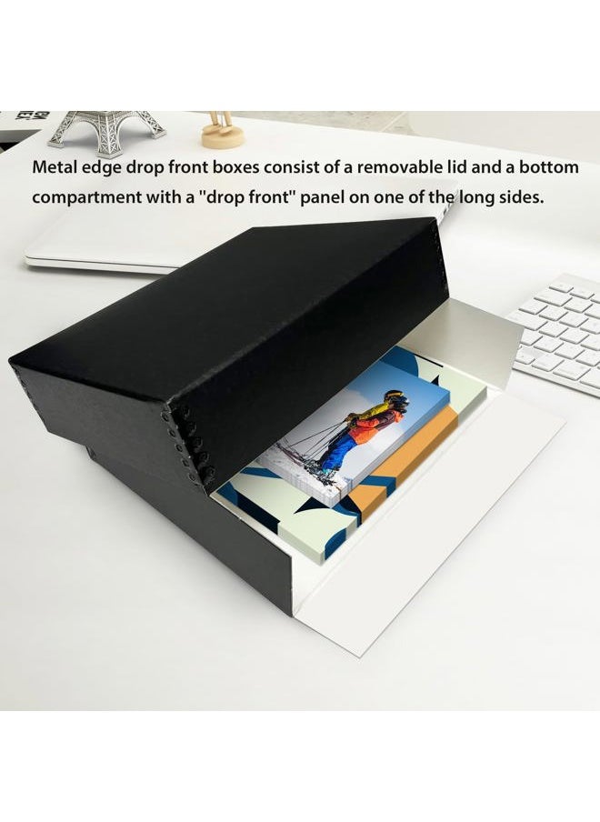 Lineco Museum Archival Storage Box, 16.75x20.75x3 in. Drop Front Design. Acid-Free with Metal Edge. Organize Photos, Pictures, Prints, Documents, Crafts, DIY. Black, 1 Pack  - Image 4