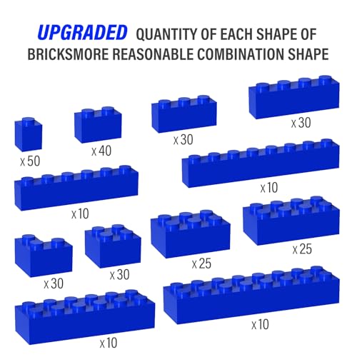YUJHITP 300 Piece Blue Bricks Bulk Assortment Pack Blue Brick Accessories for Building with 12 Size Compatible with Lego Parts and PiecesColor Blue - Image 5
