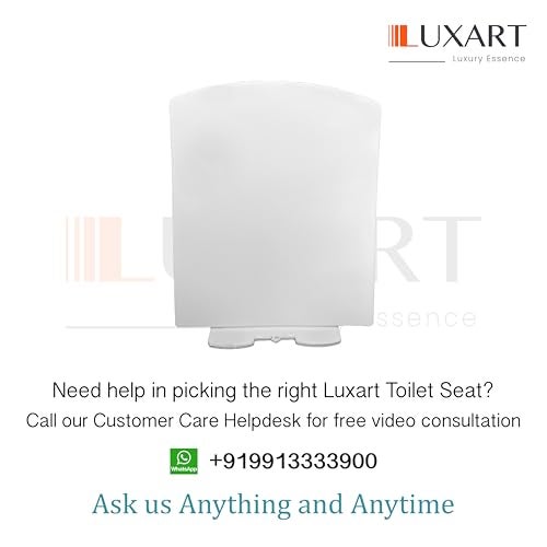 LUXART Toilet Seat Cover 43L x 34.5W CM |Western Commode Square Seat Cover | Soft Close Technology Heavy Quality Commode Lid With Installation Kit | Stylish PP Toilet Cover For Bathroom,Commercial Use - Image 2