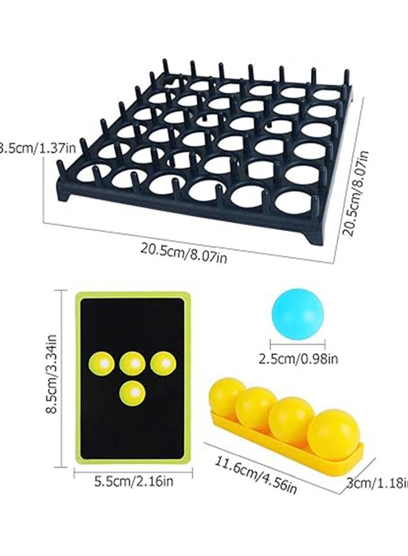 Bounce Game, Ping Pong Challenge Game, Family Bounce Ball Board Game with Party Pattern Challenge, Comes with 16 Balls, 9 Challenge Cards and Party Game Grid, 2-4 Player Game (1 Set) - Image 3
