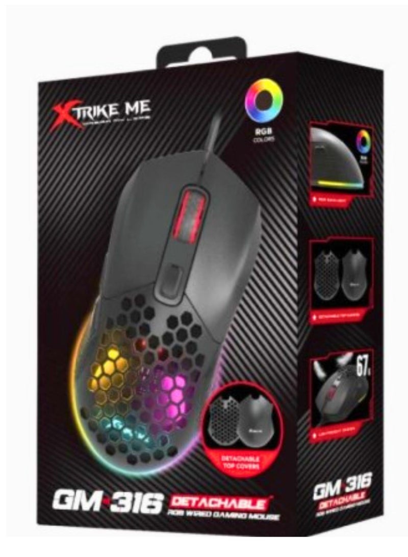Xtrike Me GM-316 RGB Wired Gaming Mouse 7D USB 7200 DPI Light Weight 67G - Image 3