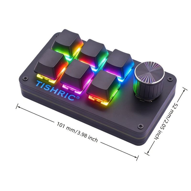 TISHRIC لوحة مفاتيح ميكانيكية مصغرة وماكرو 4 مفاتيح USB RGB للألعاب قابلة للتبديل السريع وبرمجة لوحة مفاتيح محمولة لأنظمة PS والموسيقى - Image 4