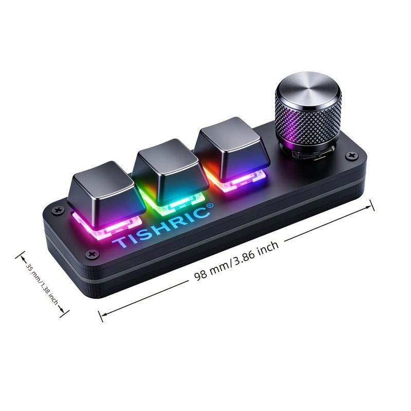 TISHRIC لوحة مفاتيح ميكانيكية مصغرة وماكرو 4 مفاتيح USB RGB للألعاب قابلة للتبديل السريع وبرمجة لوحة مفاتيح محمولة لأنظمة PS والموسيقى - Image 2