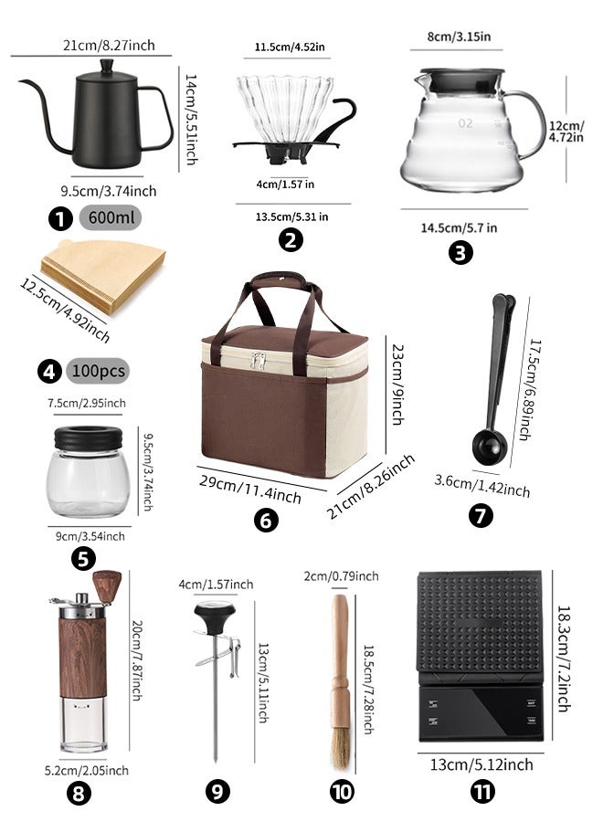 choxila Coffee Maker Set of 11 Pieces Professional To Prepare and Brew Coffee By Drip - Image 2