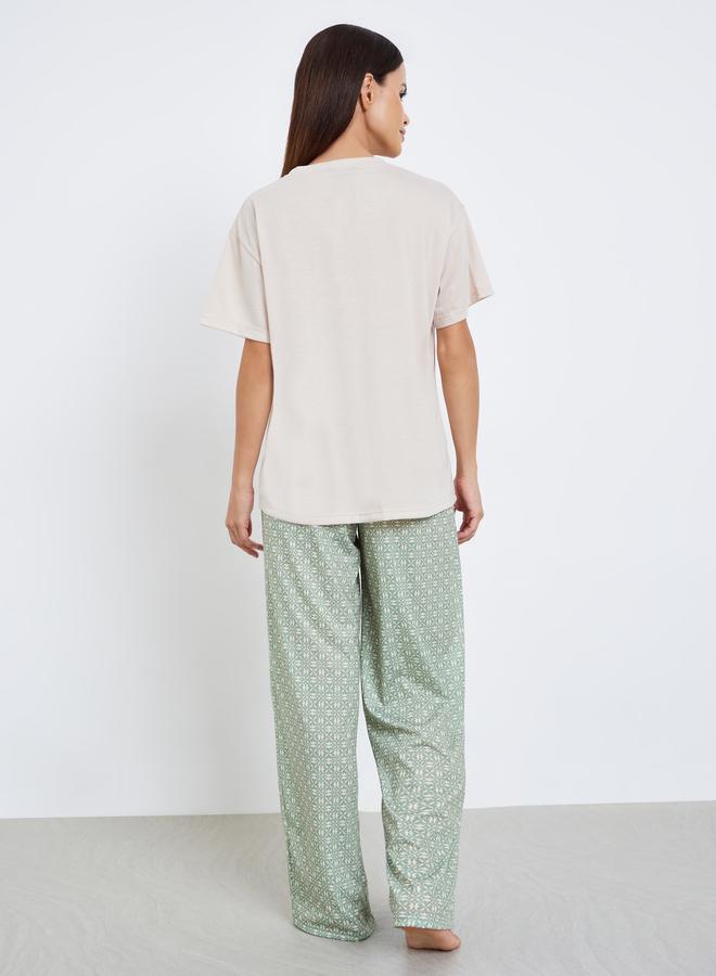 Styli Bonjour Drop Shoulder T-Shirt and Pyjama Set - Image 5
