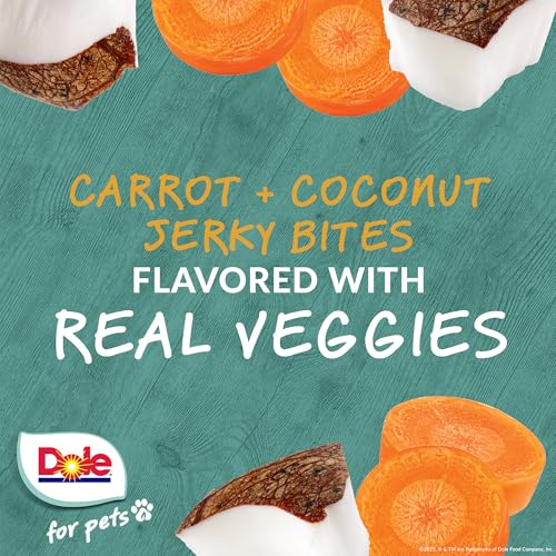 Dole for Pets Fruit Jerky Bites Dog Treats, Carrot and Coconut Flavor, Chewy Treats Flavored with Real Fruit and Vegetables, No Wheat, Corn, Soy, Artificial Flavors, Colors, or Preservatives, 6 Oz - Image 2